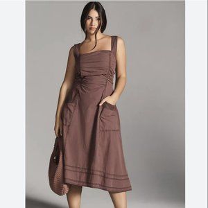 NWT Anthropologie - Pilcro Ruched Square-Neck Dress